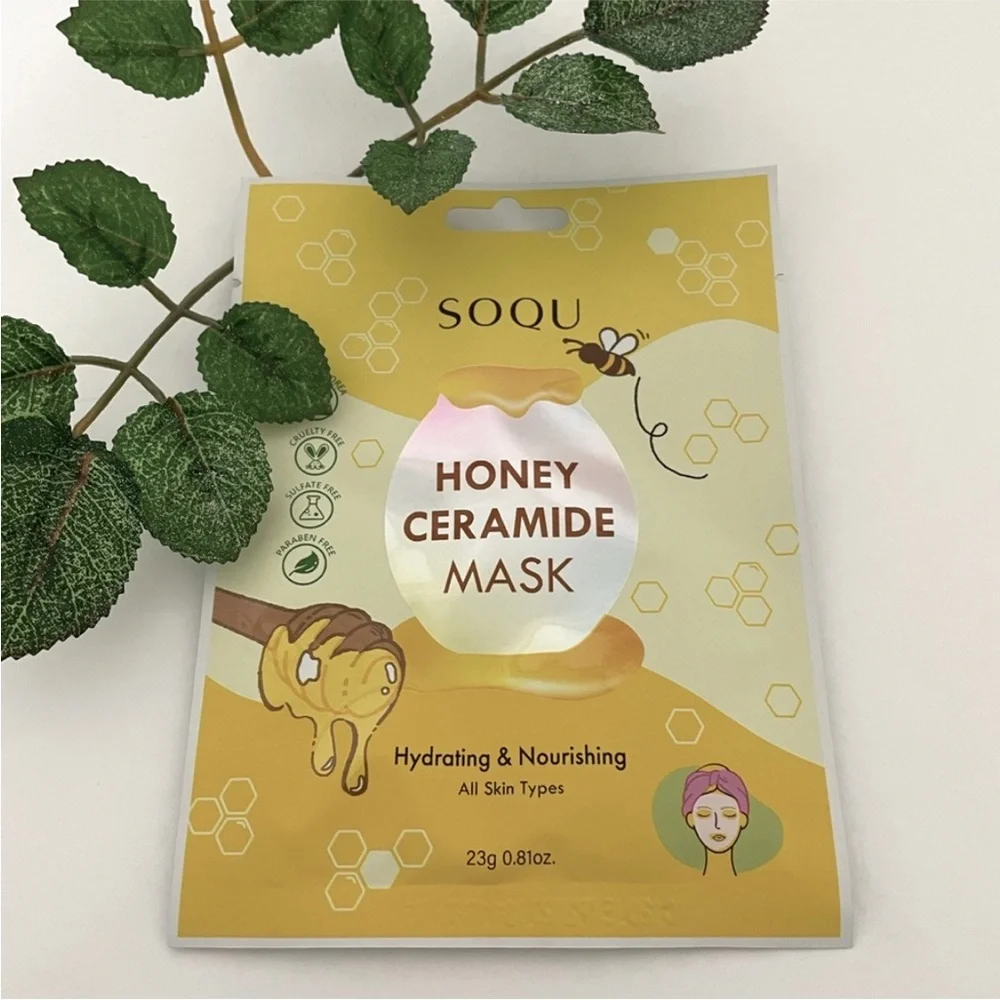New $5ea OR 5/$15 SOQU Honey Ceramide Hydrating Nourishing Sheet Face Mask